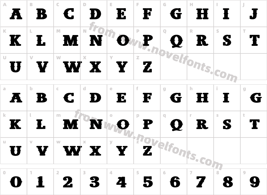 West Carabao Bold ExpandedCharacter Map