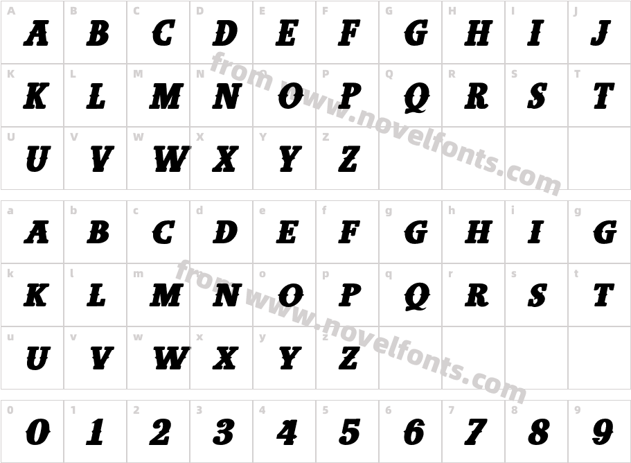 West Carabao Bold ItalicCharacter Map
