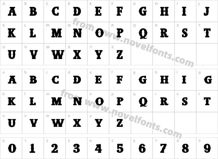 West Carabao BoldCharacter Map