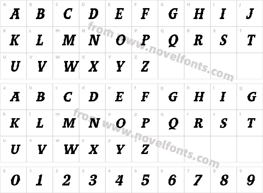 West Carabao ItalicCharacter Map