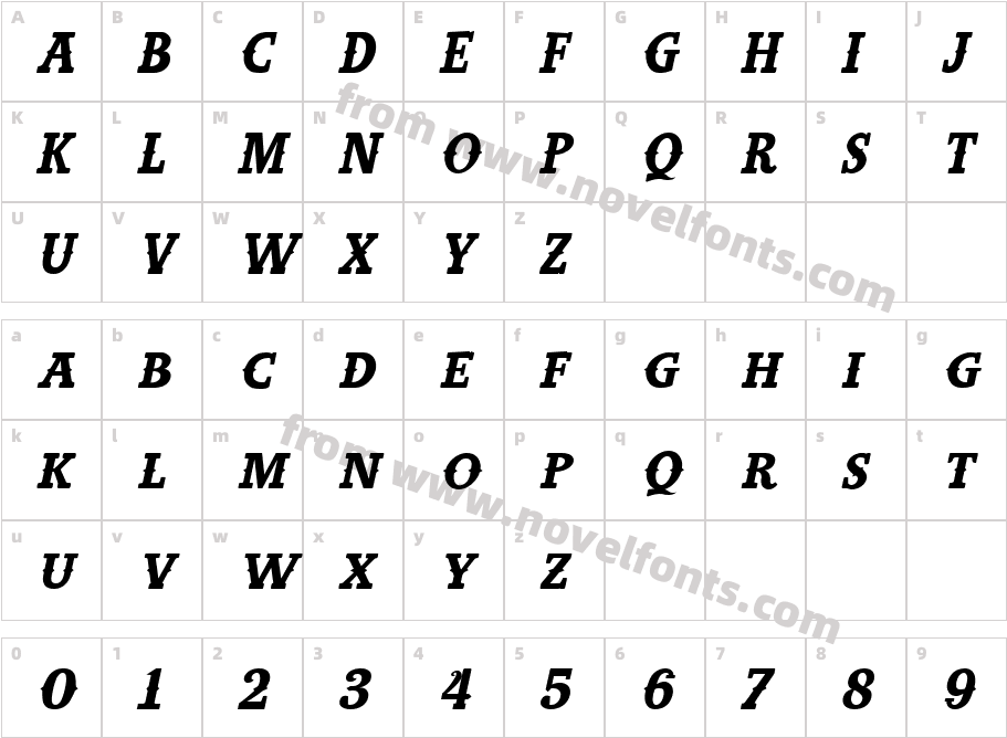West Carabao ItalicCharacter Map