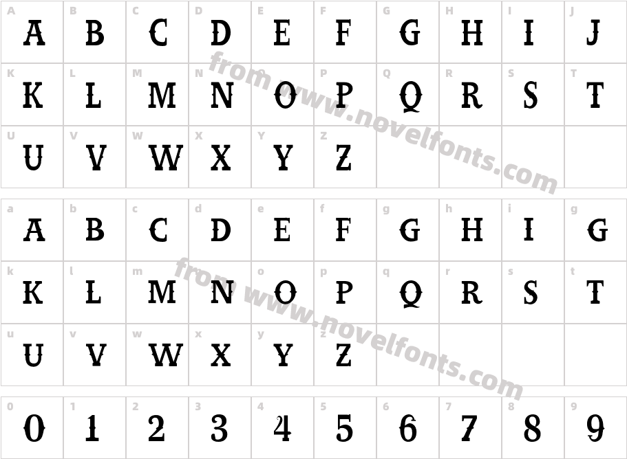 West Carabao ThinCharacter Map