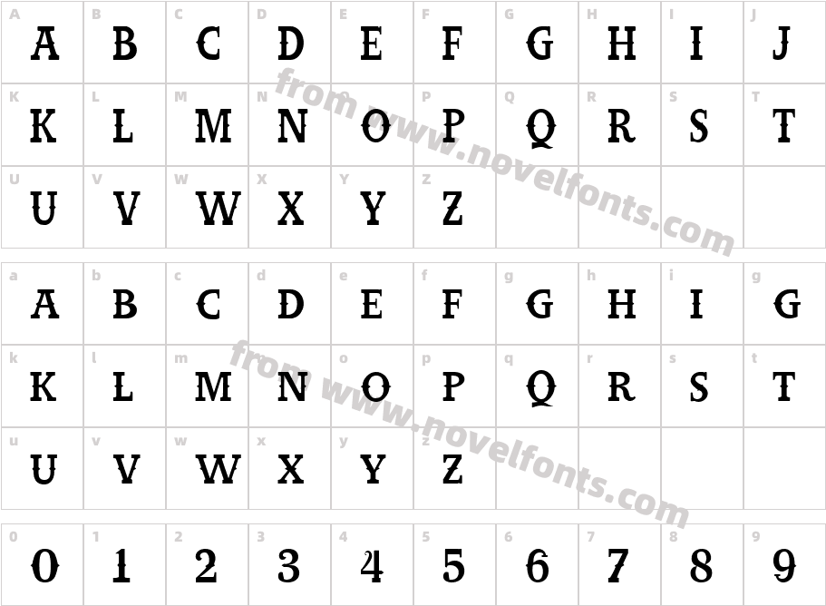 West Carabao ThinCharacter Map