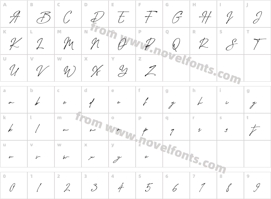 Westbury Signature Demo VersionCharacter Map