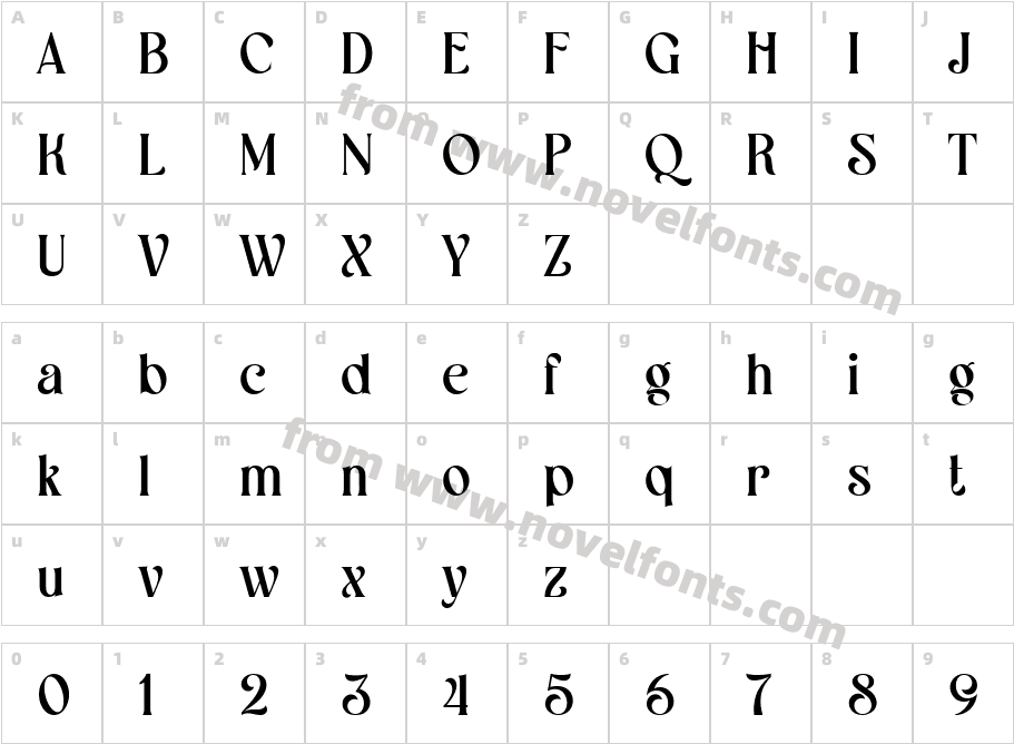 Westiva MediumCharacter Map