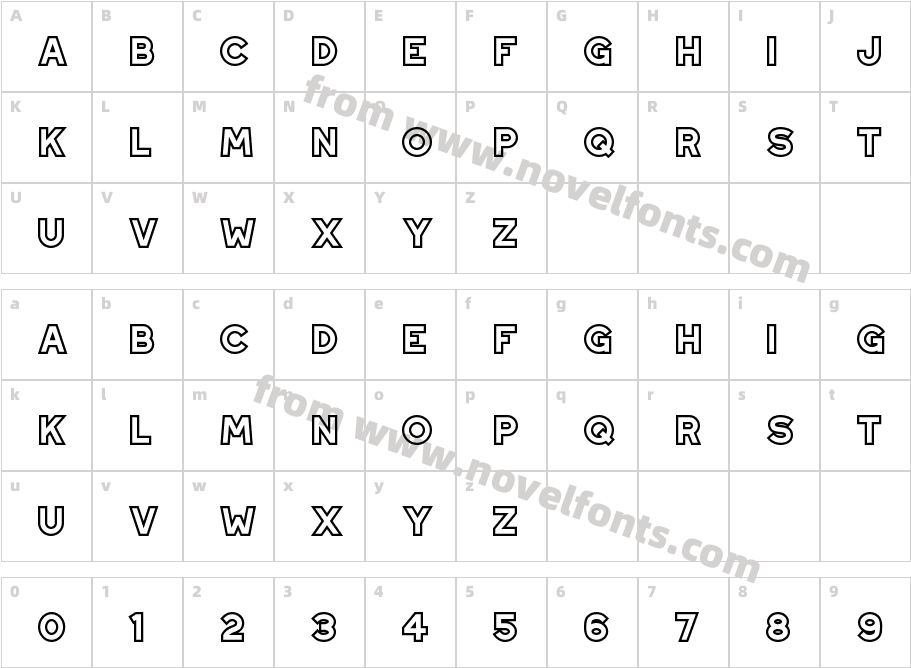 Westmount OutlineCharacter Map