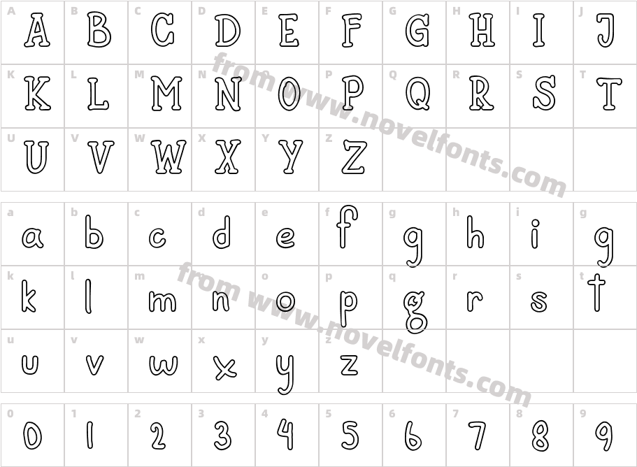 White Horse Outline RegularCharacter Map