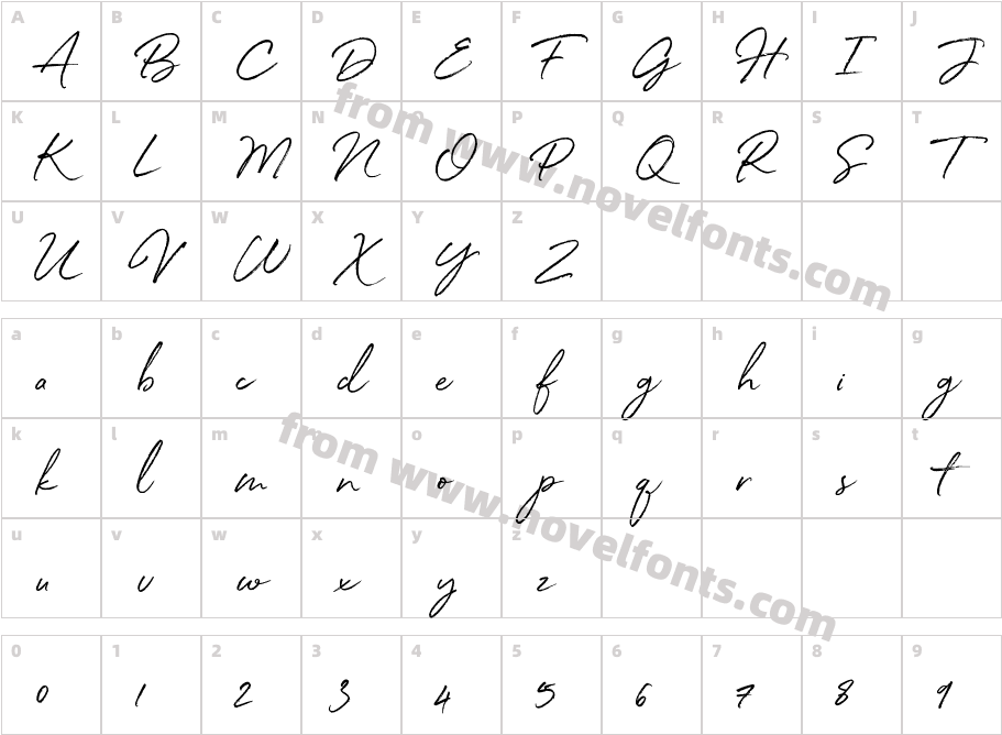 White Oleander Slanted Alt2Character Map