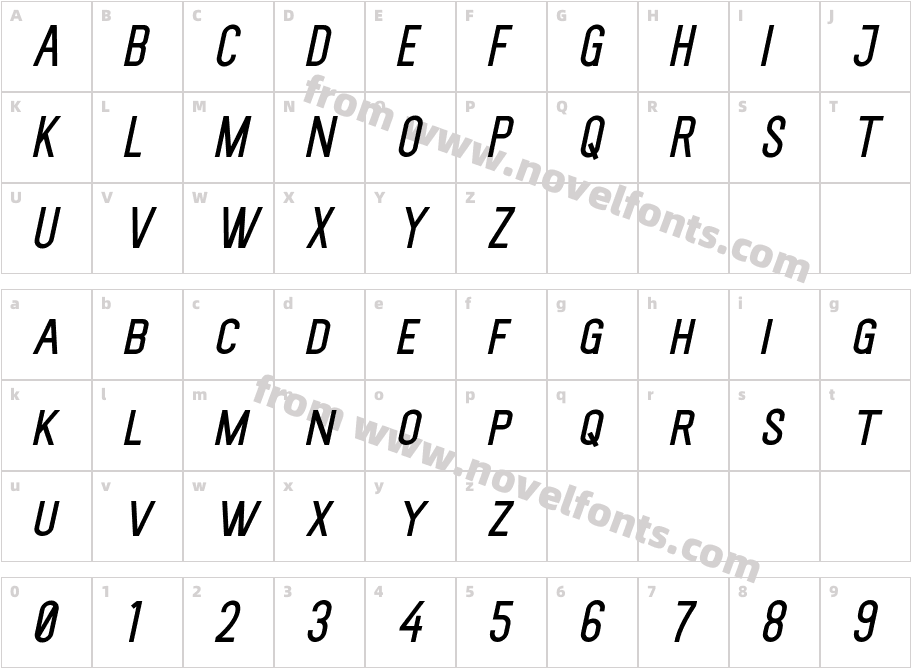 Whoops ItalicCharacter Map