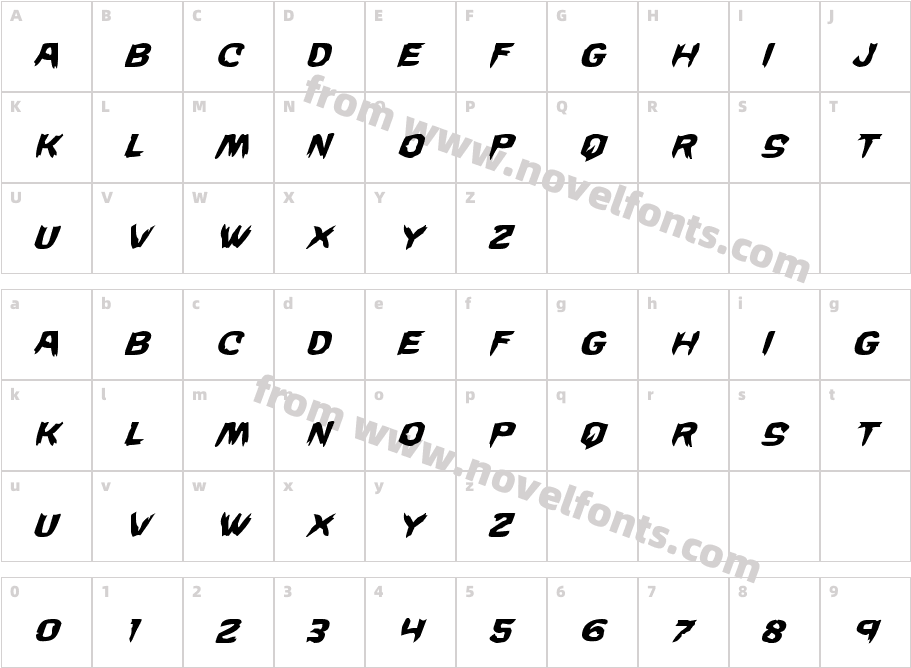 Wicker Man Super ItalicCharacter Map