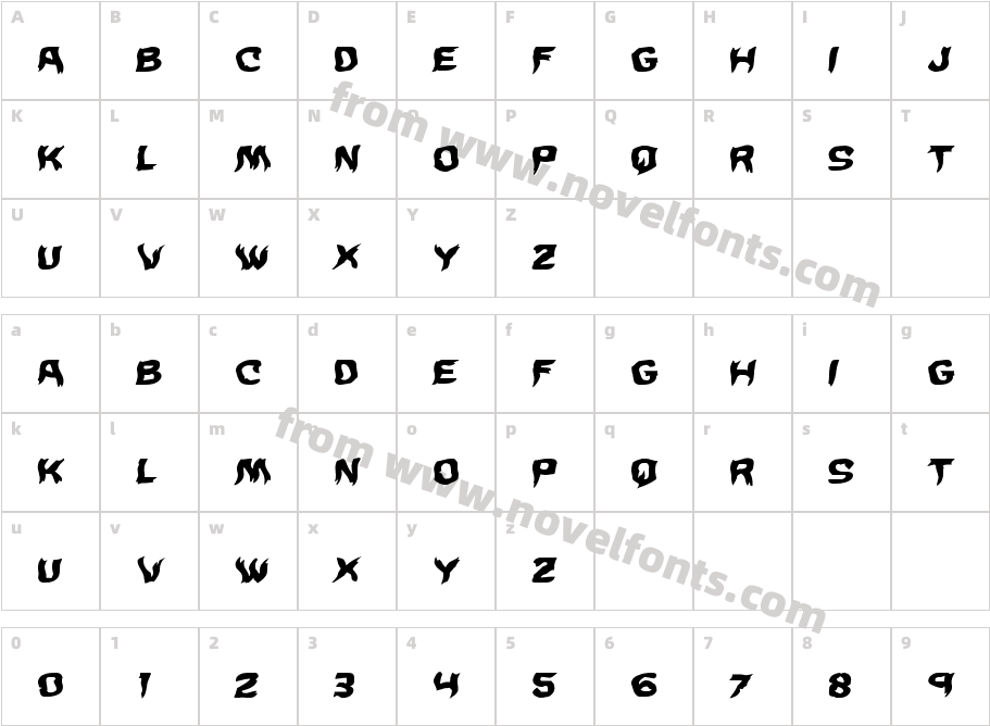 Wicker Man Warped ItalicCharacter Map