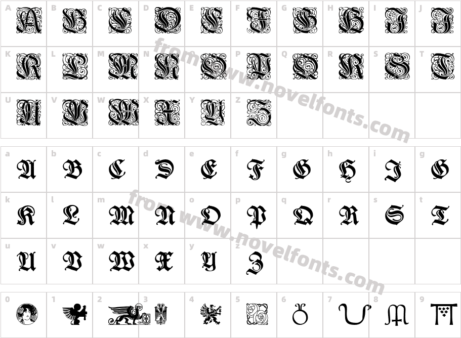 Wieynk Fraktur InitialenCharacter Map