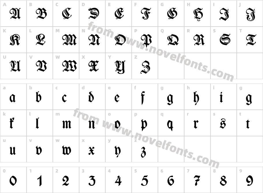 Wieynk Fraktur ZierCharacter Map