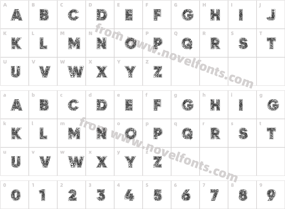 Wild Animals Skins Font 4 RegCharacter Map