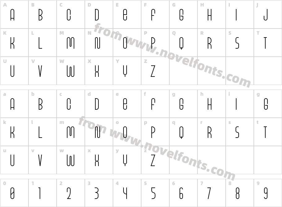 Wild Wide CondensedCharacter Map