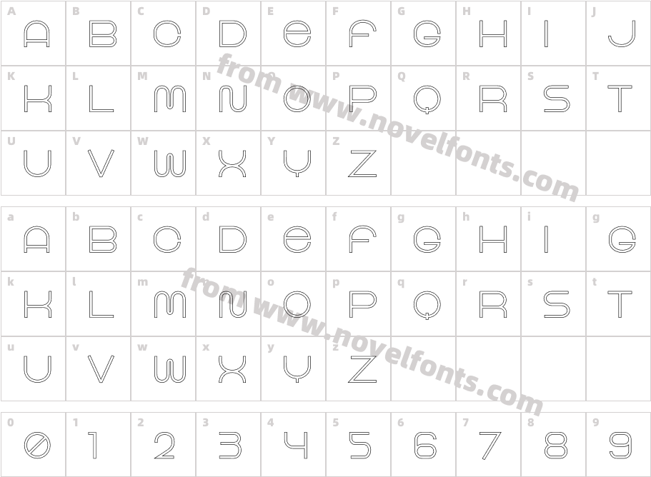 Wild Wide Ext Bold OutlinedCharacter Map