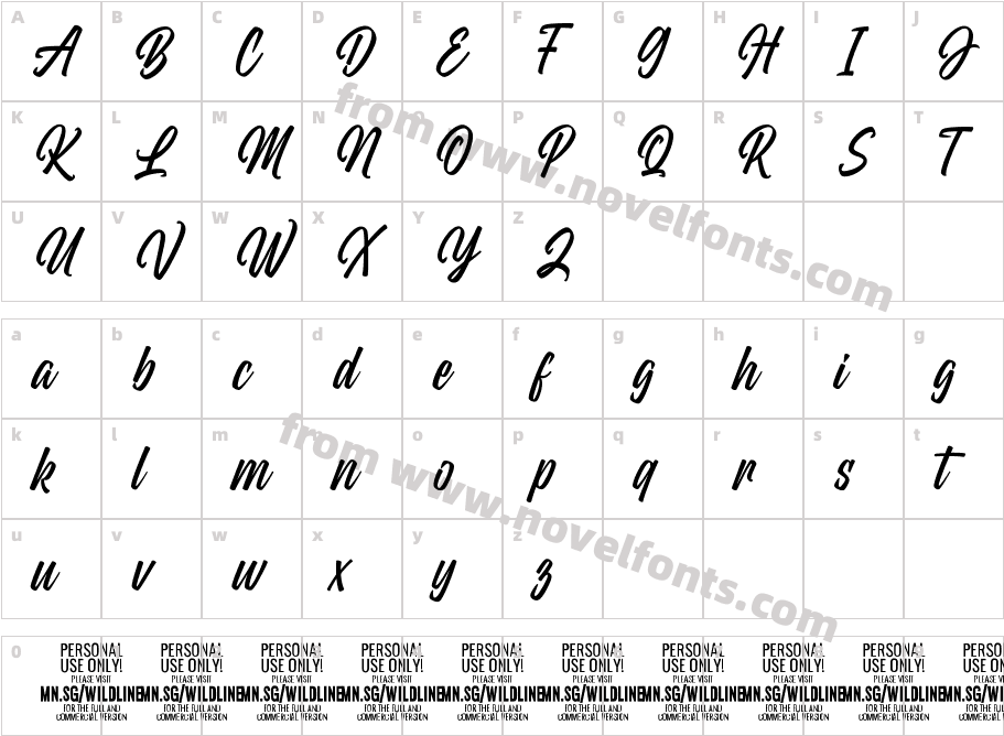 Wildline PERSONAL USE ONLY RegularCharacter Map
