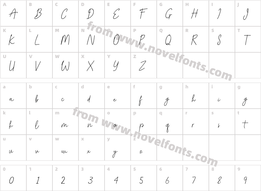 Winston Kohn ScriptCharacter Map