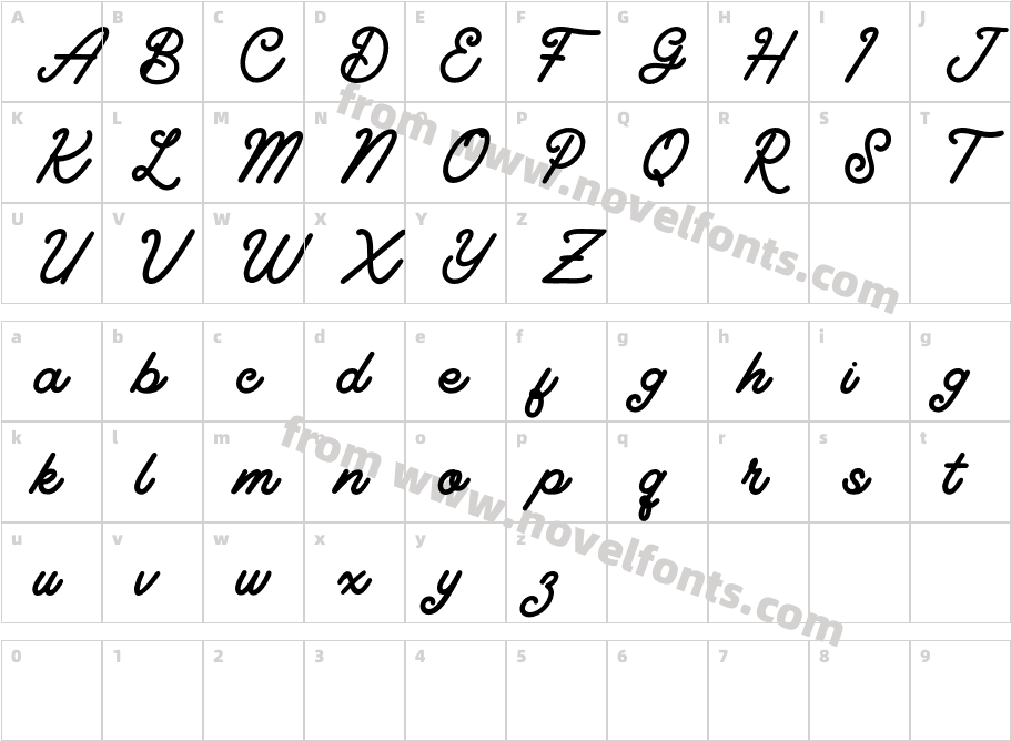 Winstone RegularCharacter Map