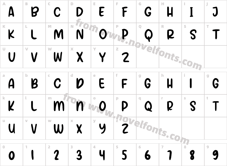 Winter Garden Sans BoldCharacter Map