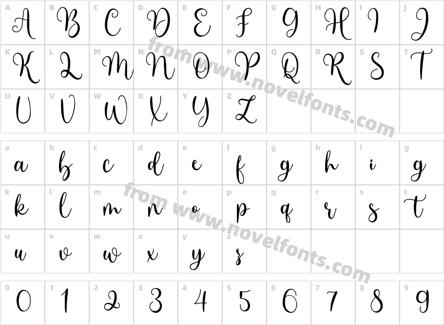 Wisher RegularCharacter Map