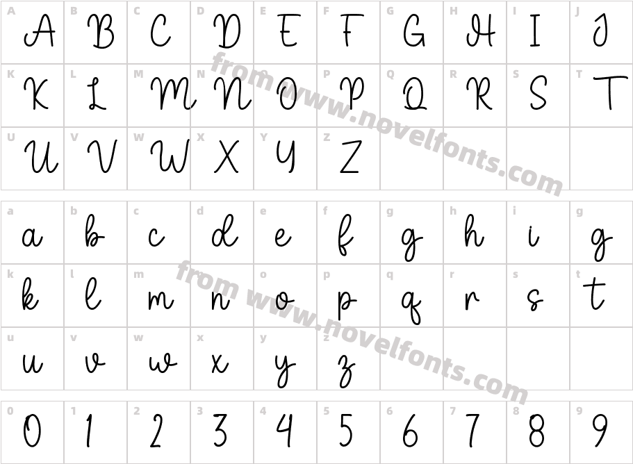 Woman Time RegularCharacter Map