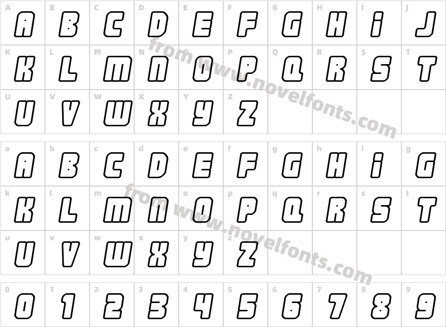 Nonstop [italic]Character Map