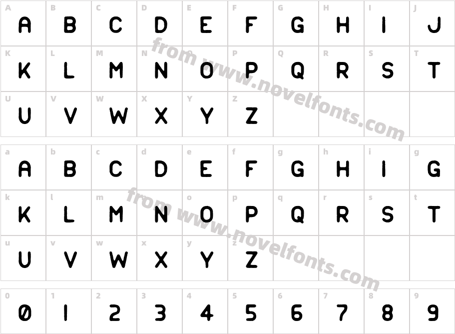 Woodcrafter Sans CondensedCharacter Map