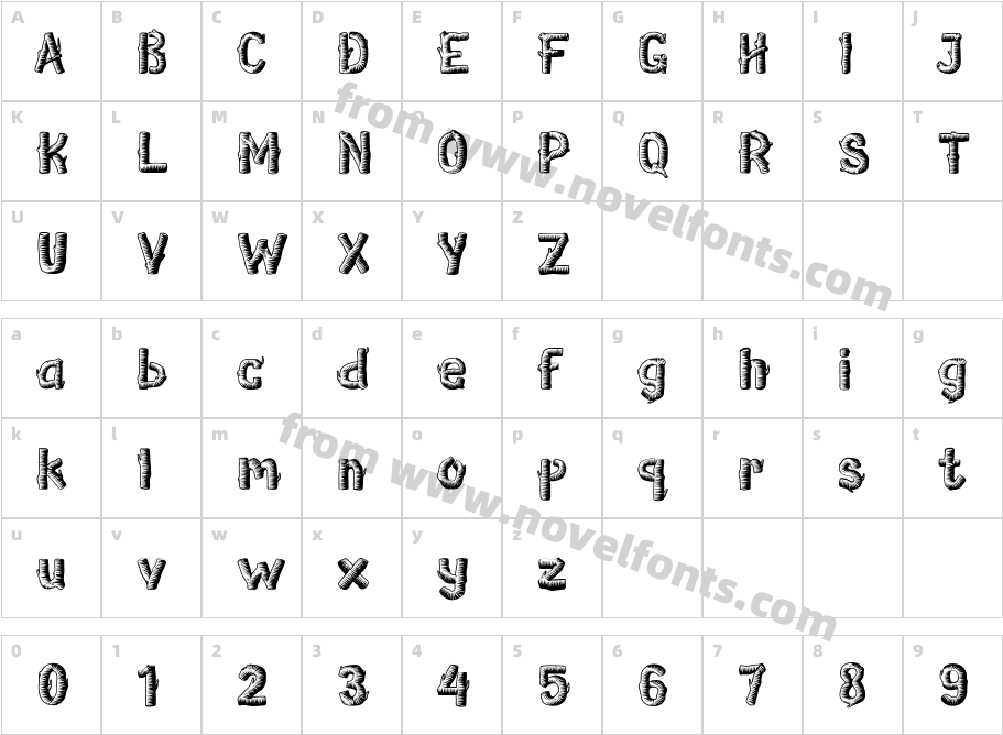 Wooden Log RegularCharacter Map