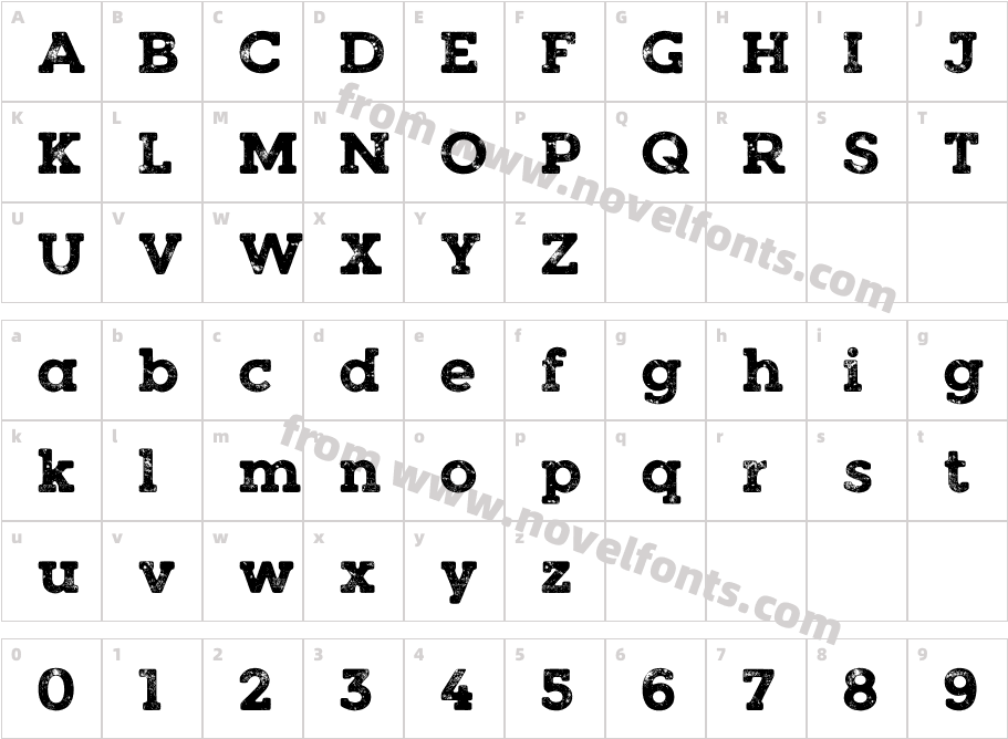Woodman Heavy PressCharacter Map