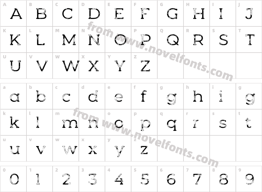Woodman Regular PressCharacter Map