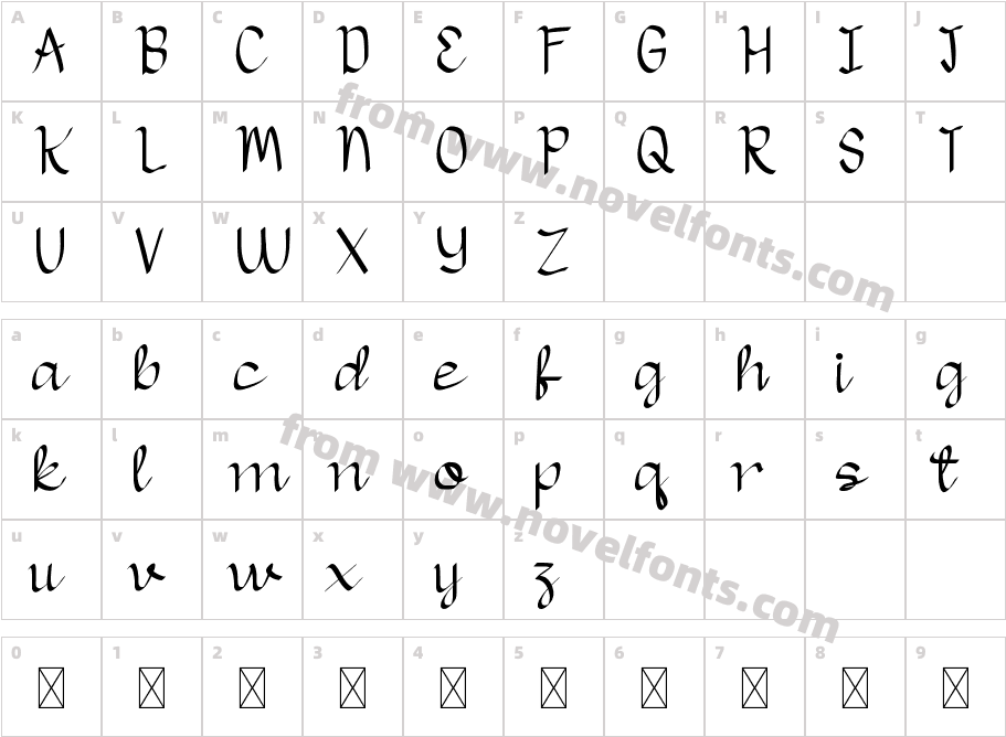 Wooslight Demo RegularCharacter Map