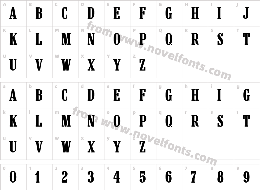 Work Force JNL W05 RegularCharacter Map
