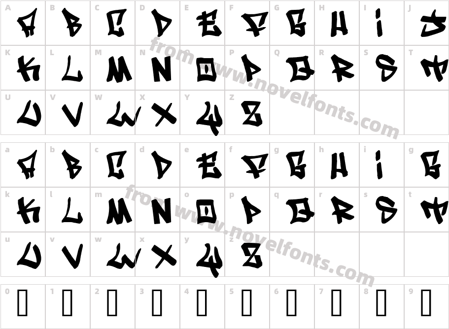 Writers condensedCharacter Map
