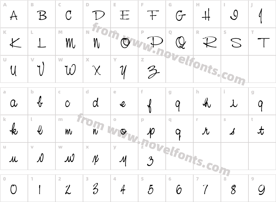 Nora CasualCharacter Map