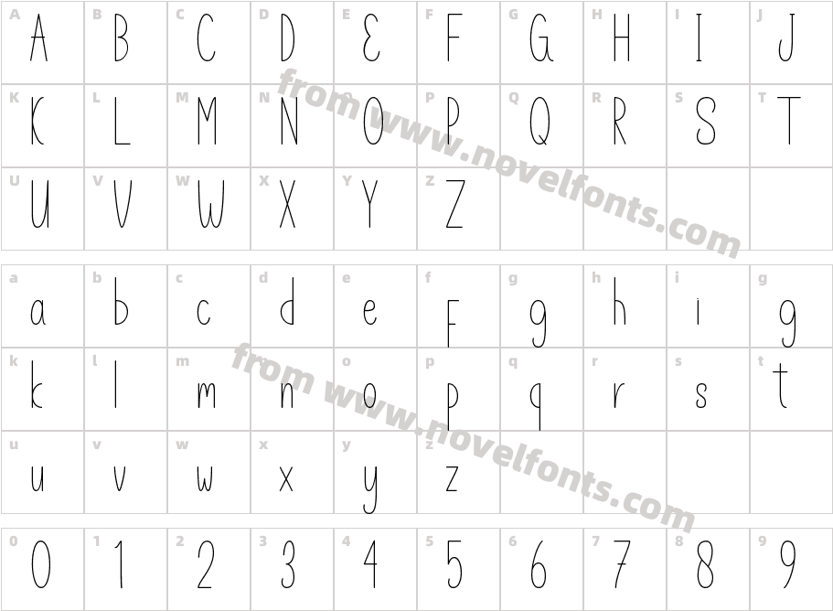 Writing Book RegularCharacter Map