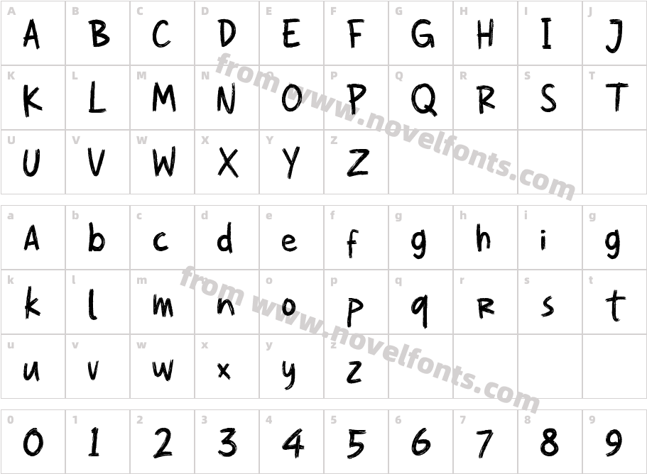 Writterine RegularCharacter Map
