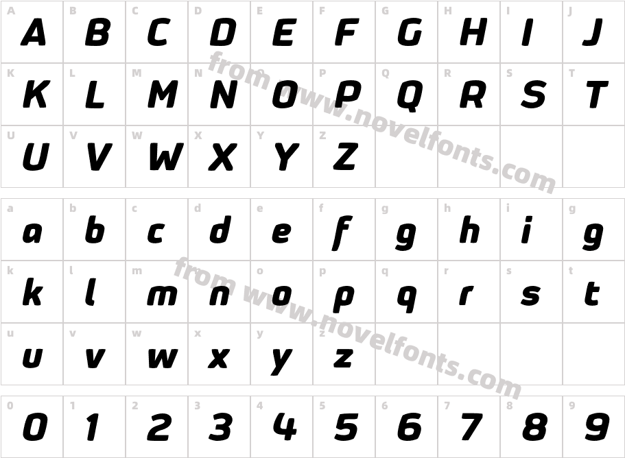 XXII SinozDSP Black ItalicCharacter Map