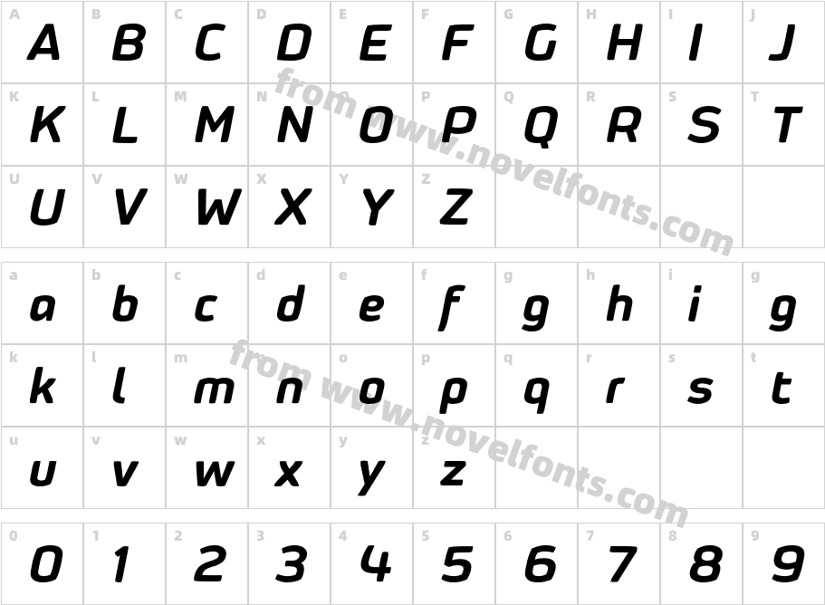 XXII SinozDSP Bold ItalicCharacter Map