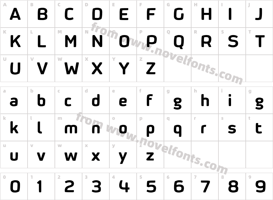 XXII SinozDSP BoldCharacter Map
