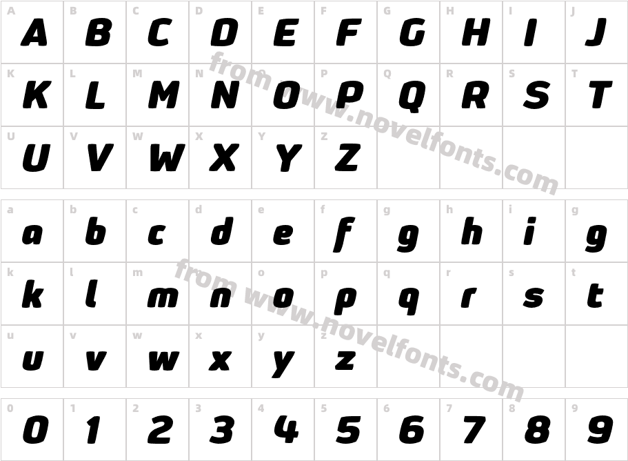 XXII SinozDSP Ultra ItalicCharacter Map