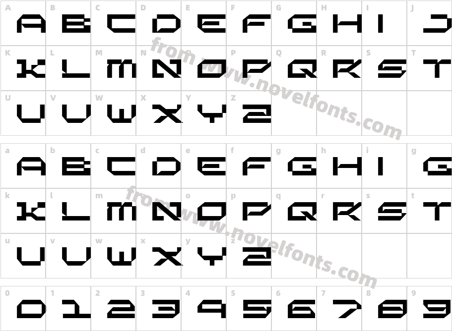 Xeonic RegularCharacter Map