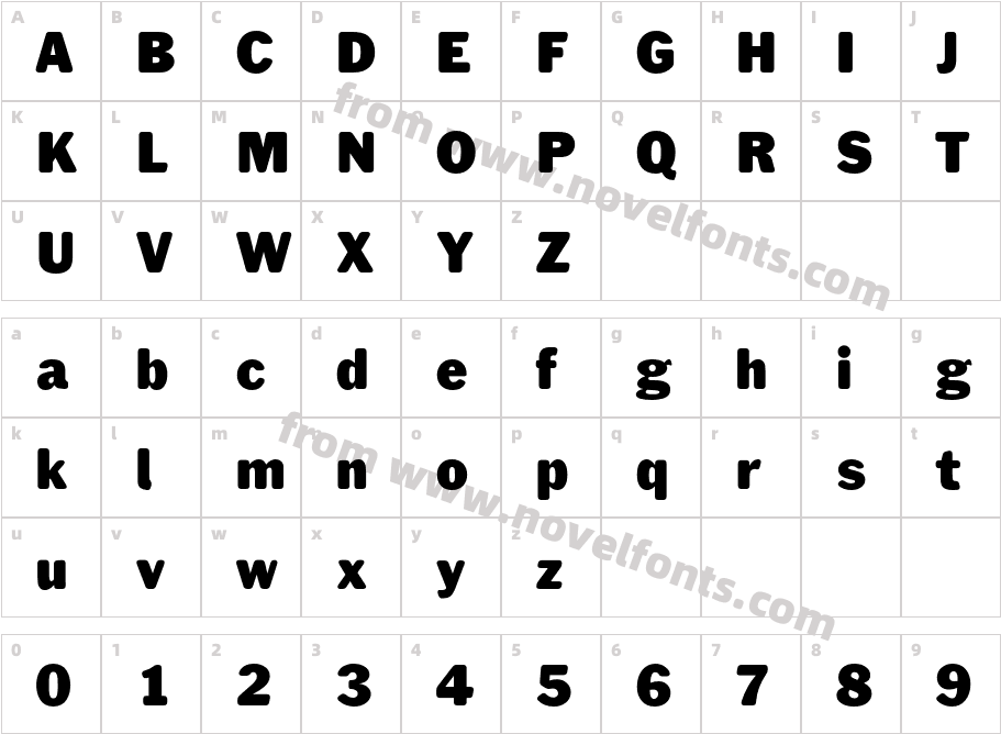 Xpress Rounded HeavyCharacter Map