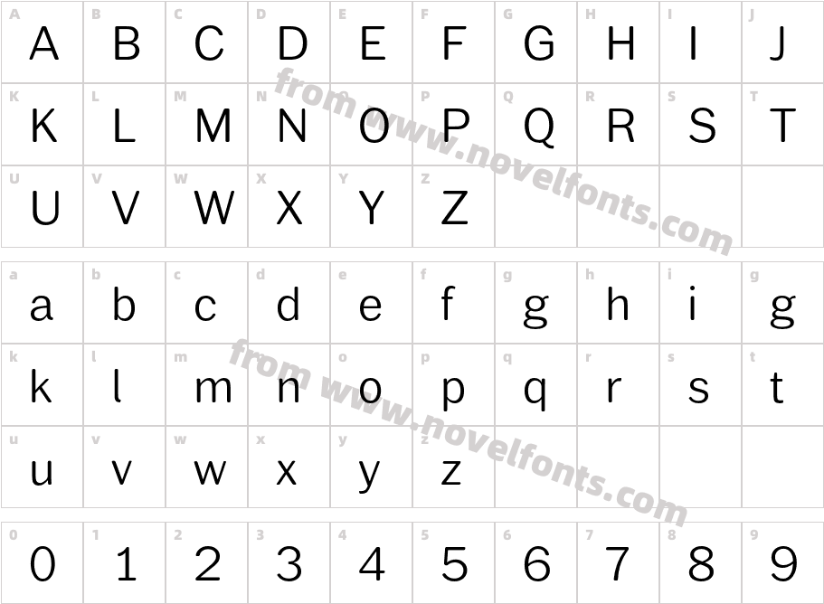 Xpress Rounded LightCharacter Map