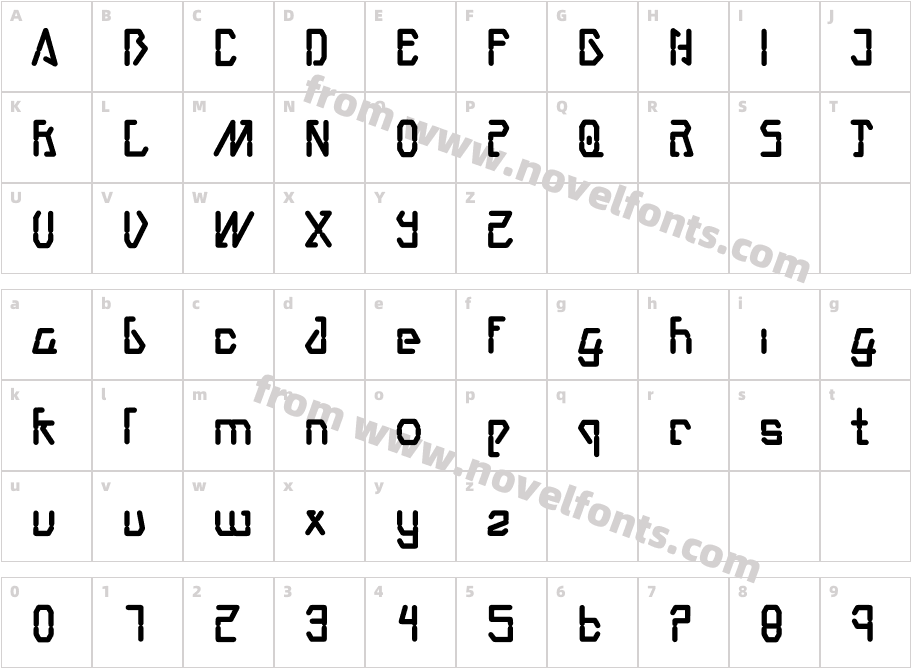 Xuneza RegularCharacter Map
