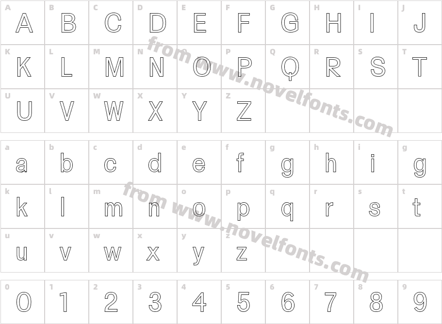 Yarelli OutlineCharacter Map
