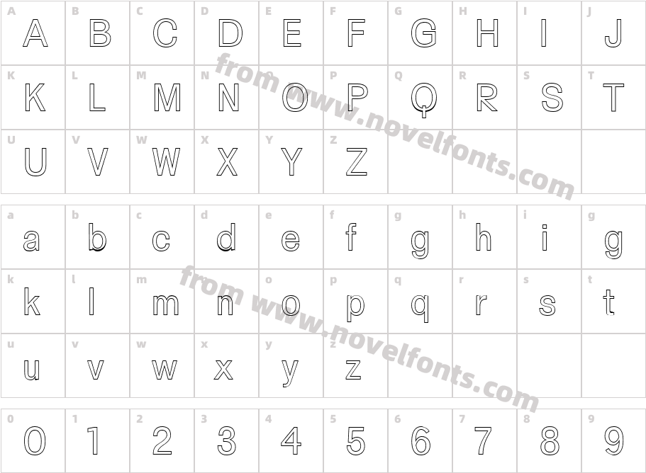 Yarelli OutlineCharacter Map