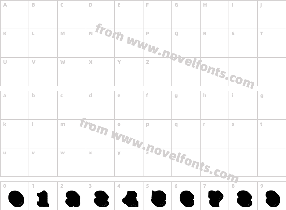 Yellow Numbers Rough 3D ShadowCharacter Map