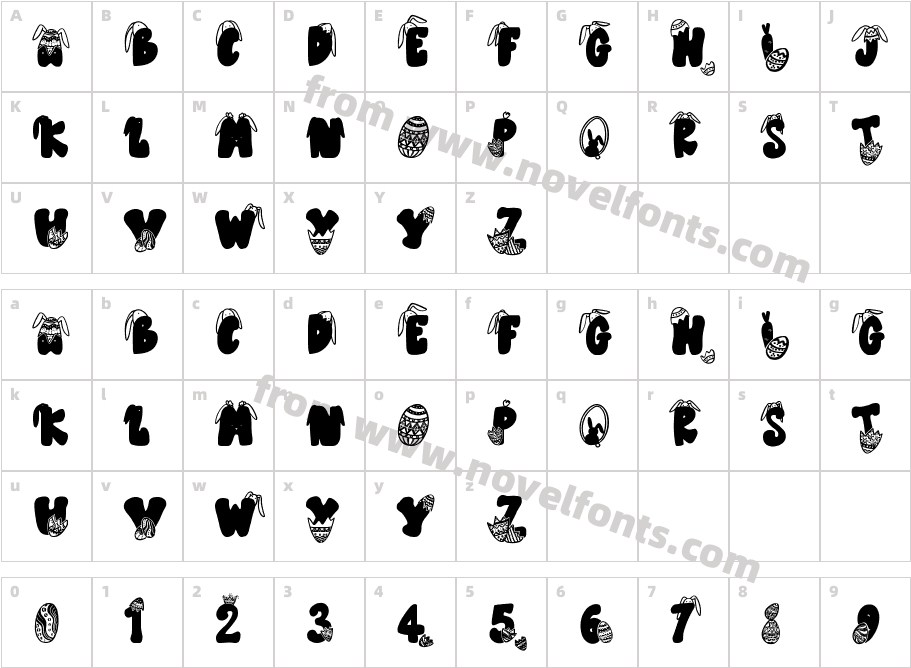 Your Easter RegularCharacter Map