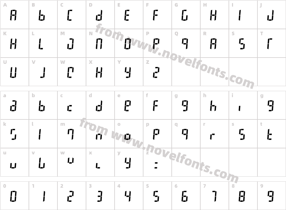 Yourname D7 King CondensedCharacter Map